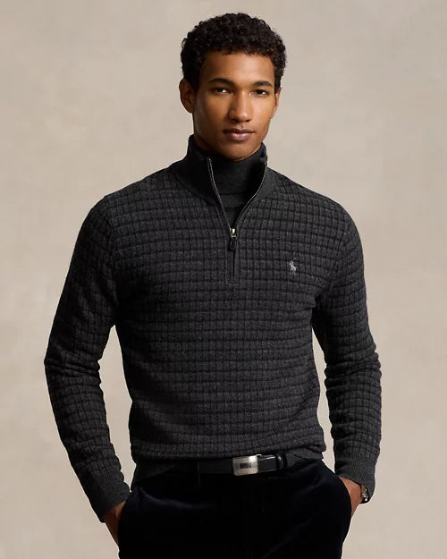 Polo Ralph Lauren Plaid Wool Quarter-Zip Jumper