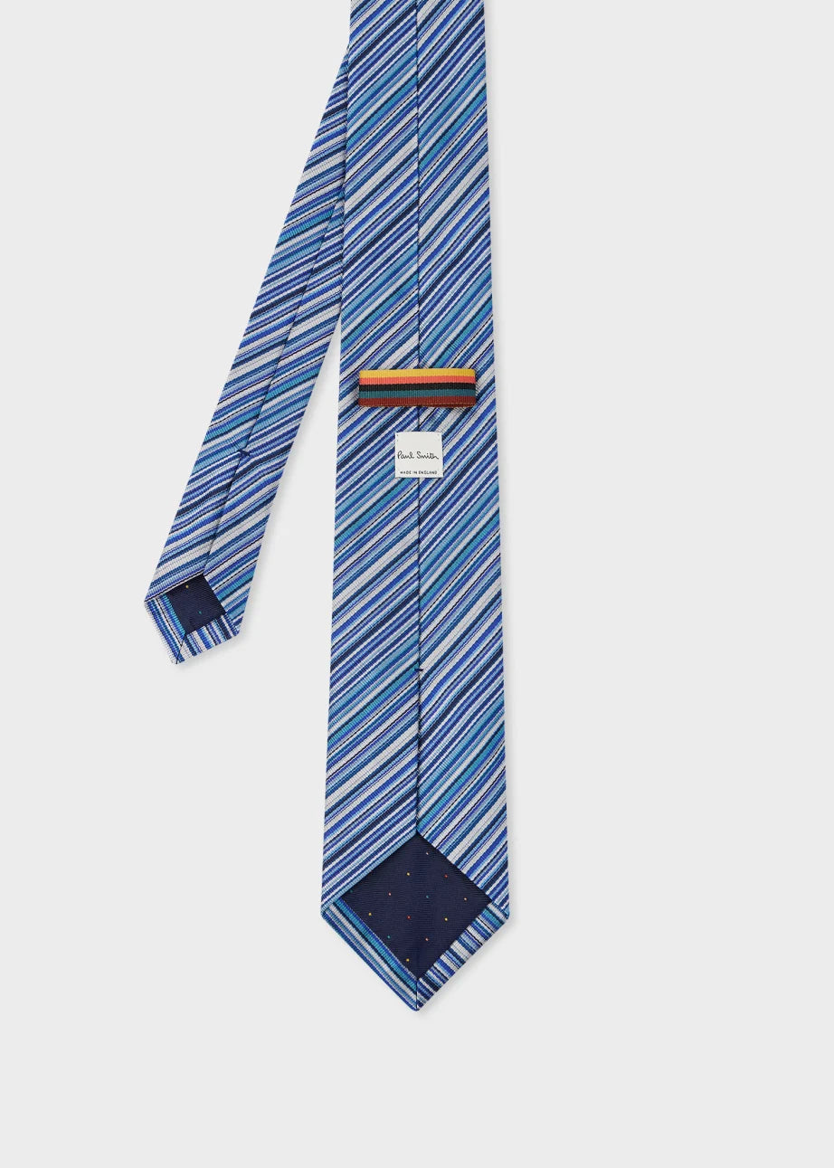 Paul Smith Dark Blue 'Signature Stripe' Silk Tie