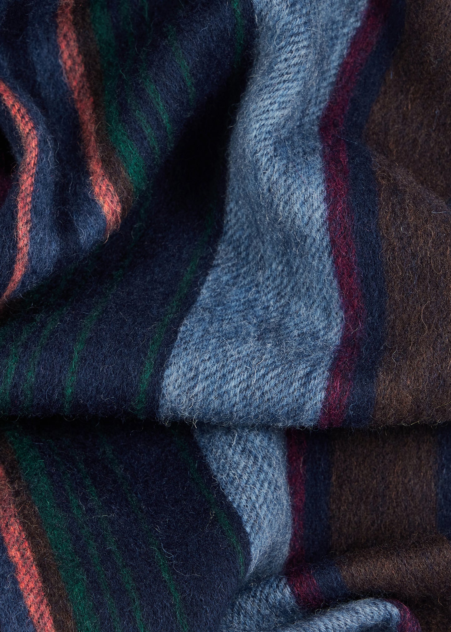 Paul Smith Navy Wool Multi Colour Stripe Scarf