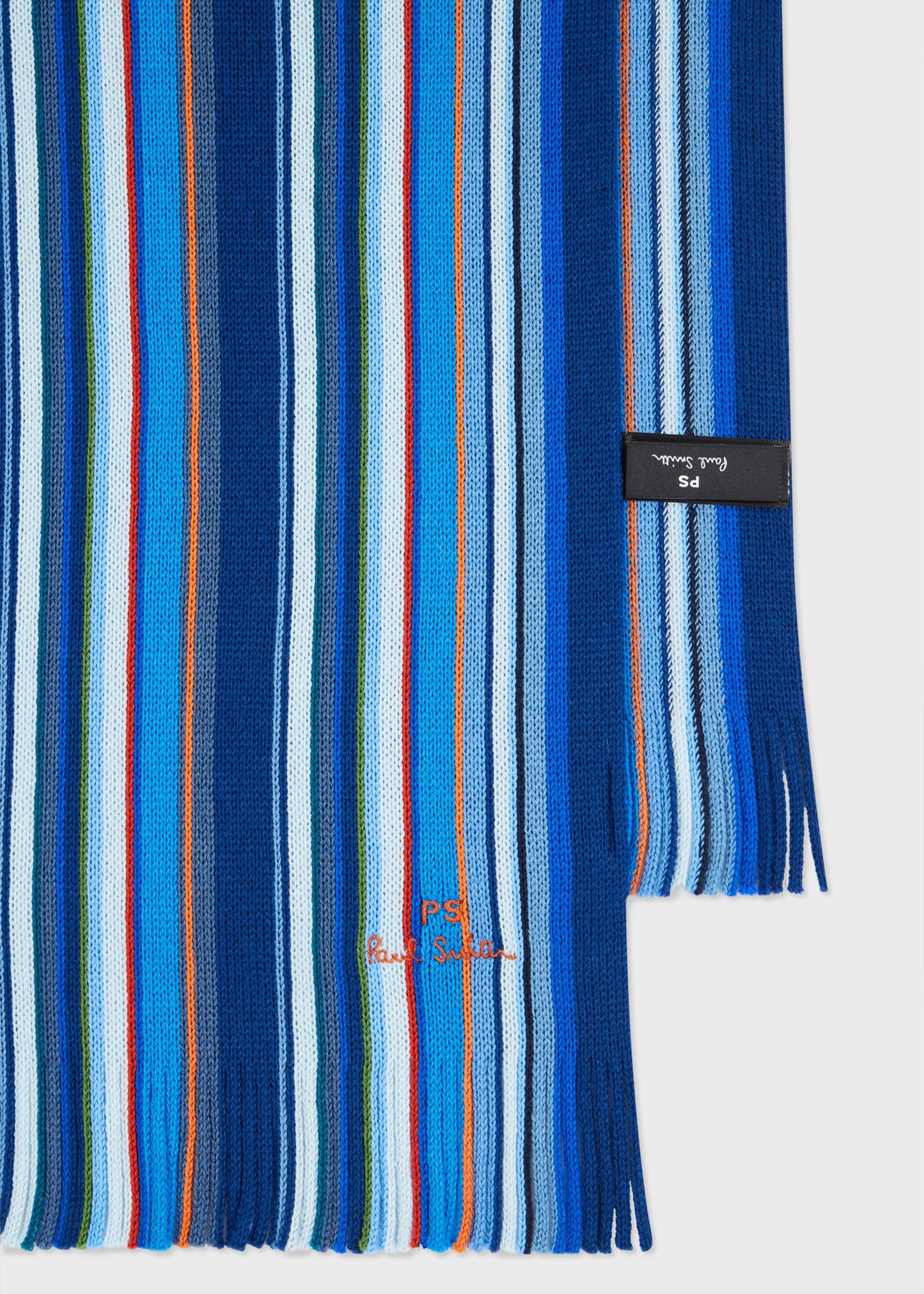 Paul Smith Blue Multicolour Stripe Scarf