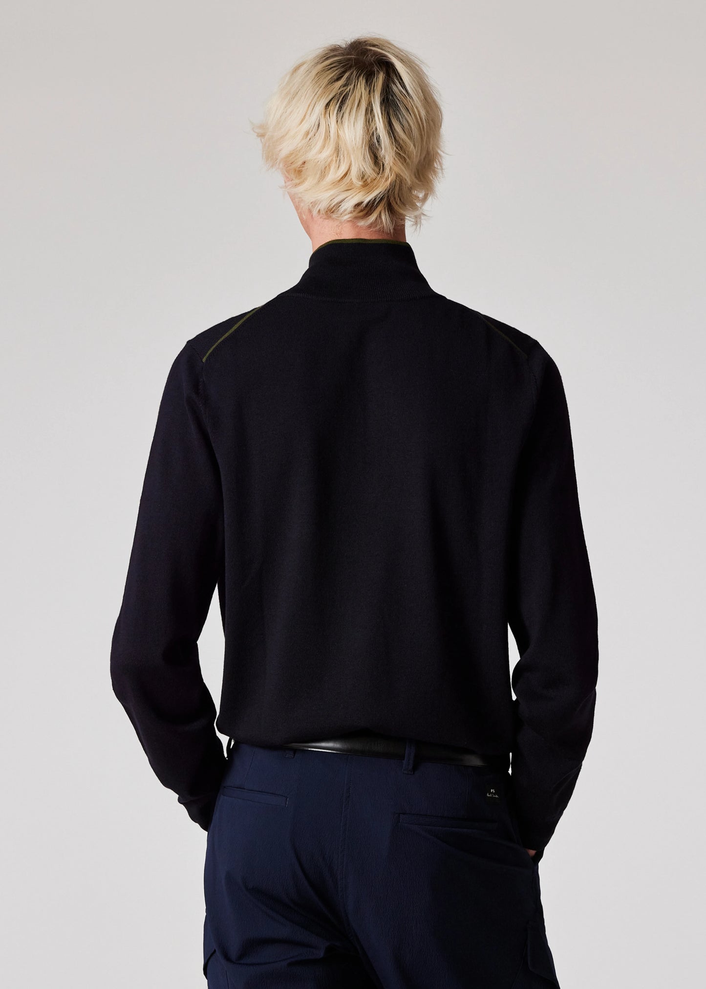 Paul Smith Dark Navy Merino Wool Half-Zip Sweater