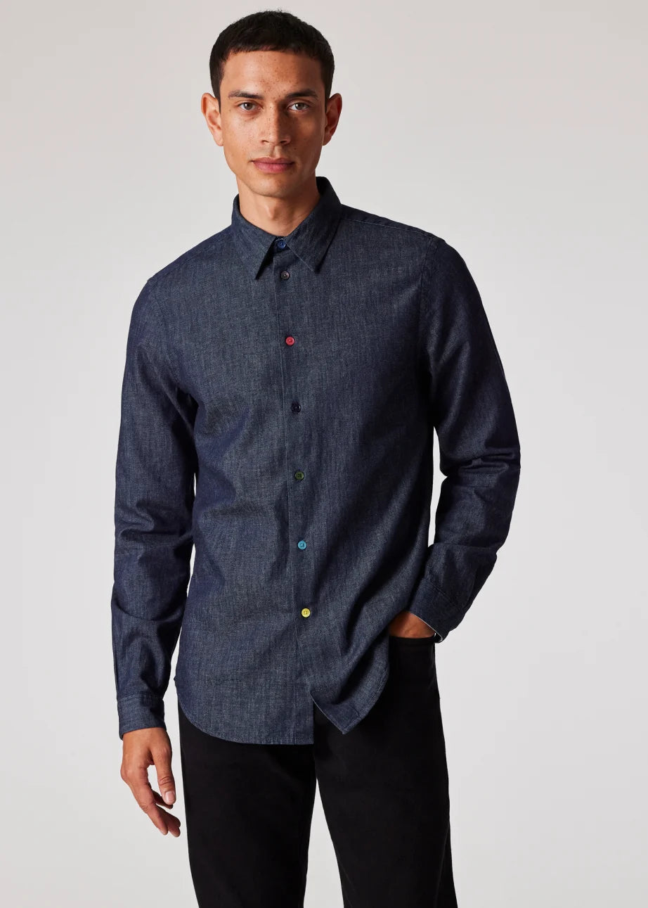 Paul Smith Tailored-Fit Organic-Cotton Denim Shirt