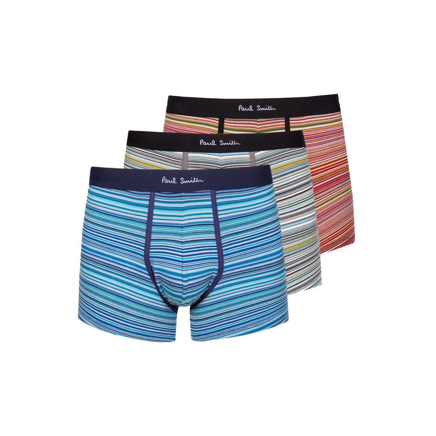 Paul Smith Blue 'Signature Stripe' Low-Rise Boxer Briefs Three Pack