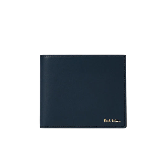 Paul Smith Black Leather 'Signature Stripe' Interior Billfold Wallet