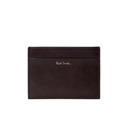 Paul Smith Brown Leather 'Signature Stripe' Credit Card Holder