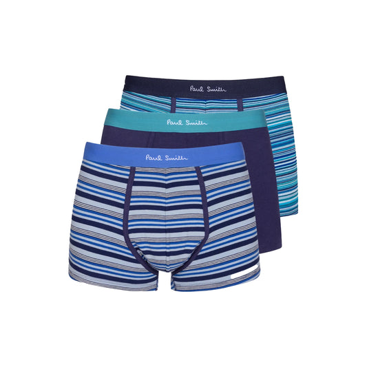 Paul Smith Cotton-Blend Navy Stripe Mixed Boxer Briefs Three Pack